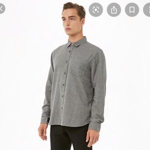 FOREVER 21 GREY LONG SLEEVE BUTTON-UP